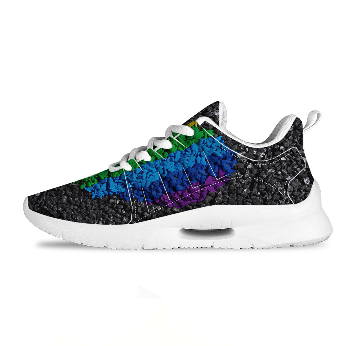 Rainbow Heart Stones LGBT Pride Print Tennis Shoes-grizzshop