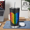 Rainbow Heart Stones LGBT Pride Print Tumbler-grizzshop