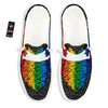 Rainbow Heart Stones LGBT Pride Print White Loafers-grizzshop