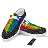 Rainbow Heart Stones LGBT Pride Print White Loafers-grizzshop