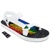 Rainbow Heart Stones LGBT Pride Print White Open Toe Sandals-grizzshop