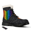 Rainbow Heart Stones LGBT Pride Print Winter Boots-grizzshop