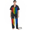 Rainbow Heart Stones LGBT Pride Print Women's Pajamas Set-grizzshop