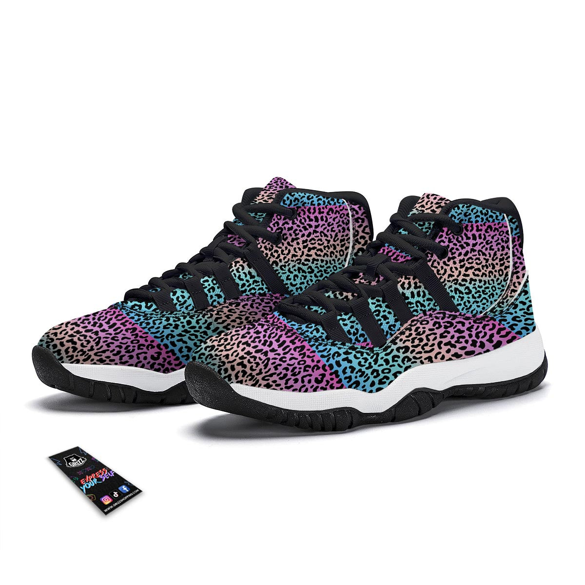 Rainbow Leopard Black Bball Shoes-grizzshop