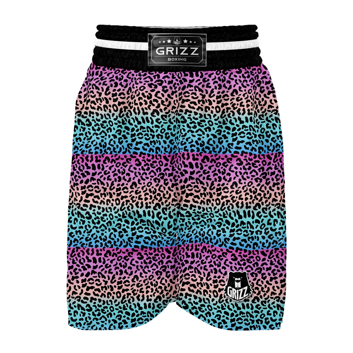 Rainbow Leopard Boxing Shorts-grizzshop