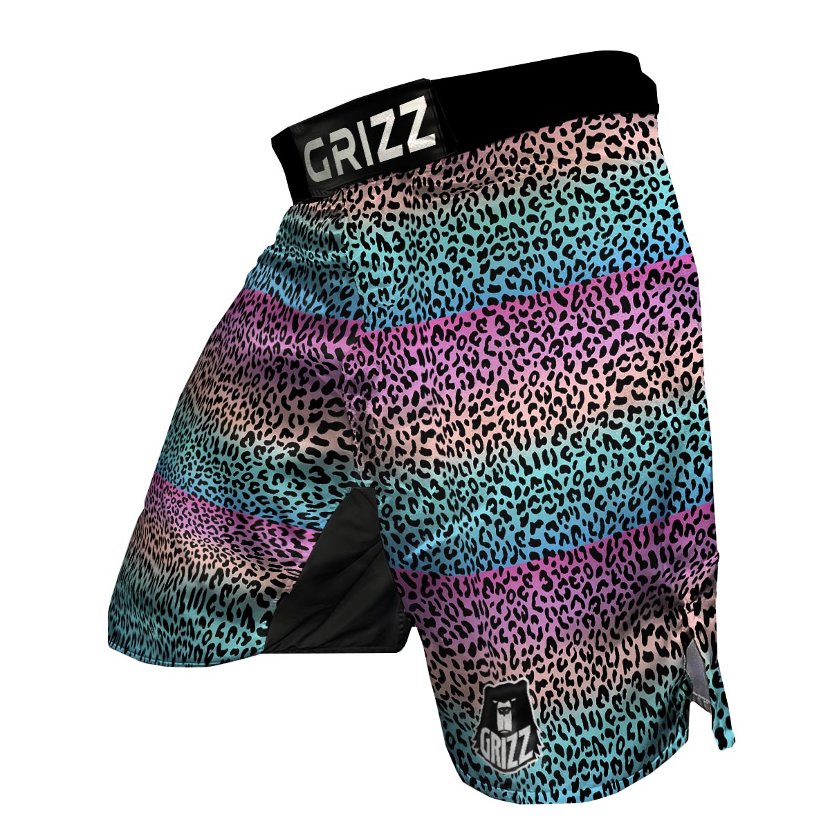 Rainbow Leopard MMA Shorts-grizzshop