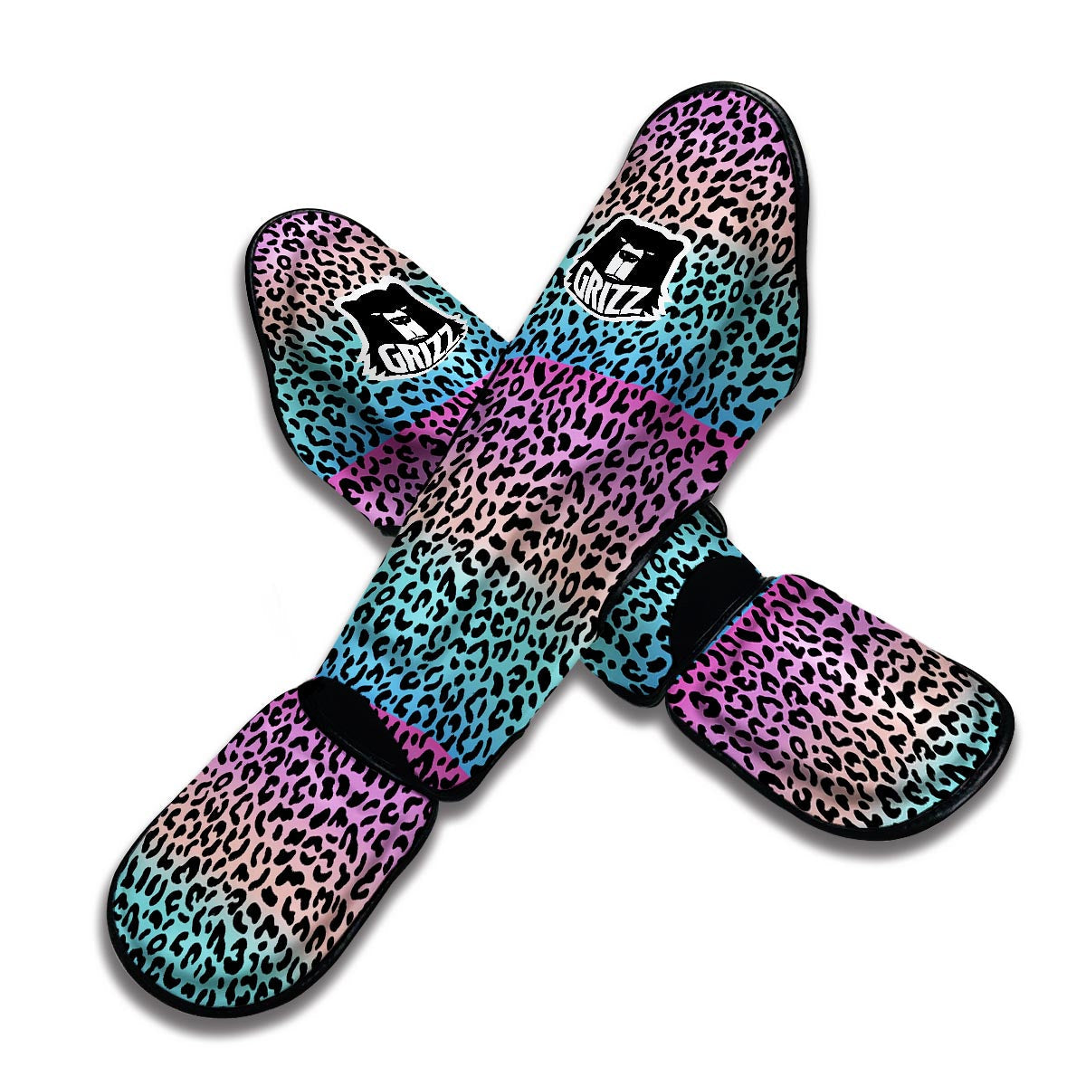 Rainbow Leopard Muay Thai Shin Guards-grizzshop