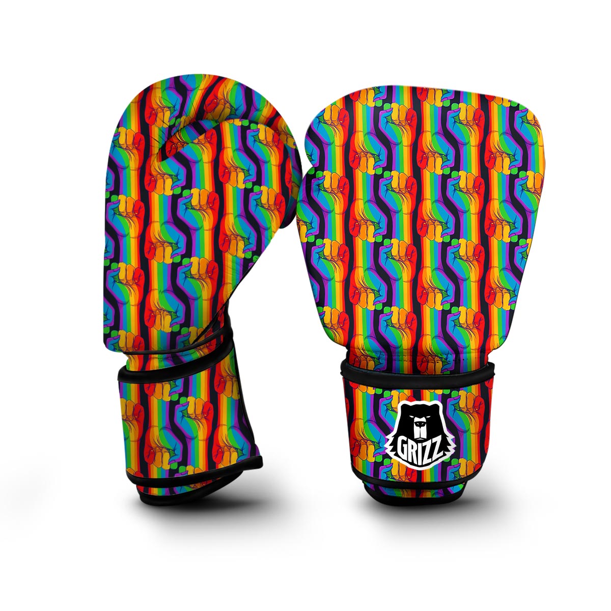 Rainbow Lgbt Patterm Print Boxing Gloves-grizzshop