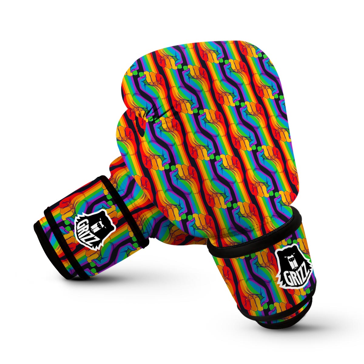 Rainbow Lgbt Patterm Print Boxing Gloves-grizzshop