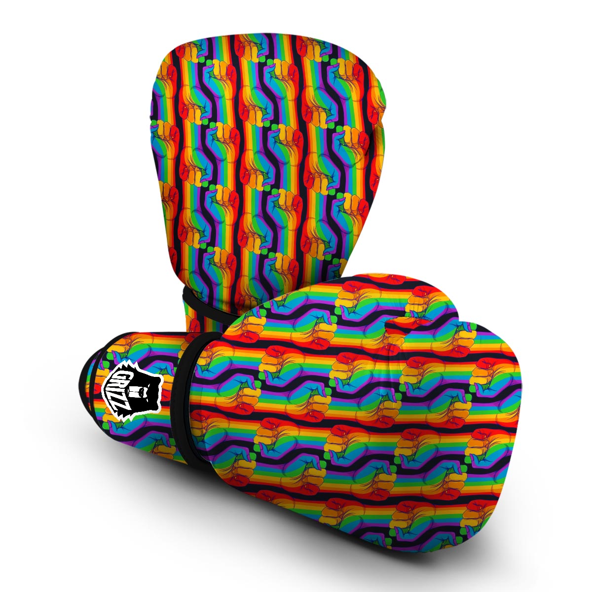 Rainbow Lgbt Patterm Print Boxing Gloves-grizzshop