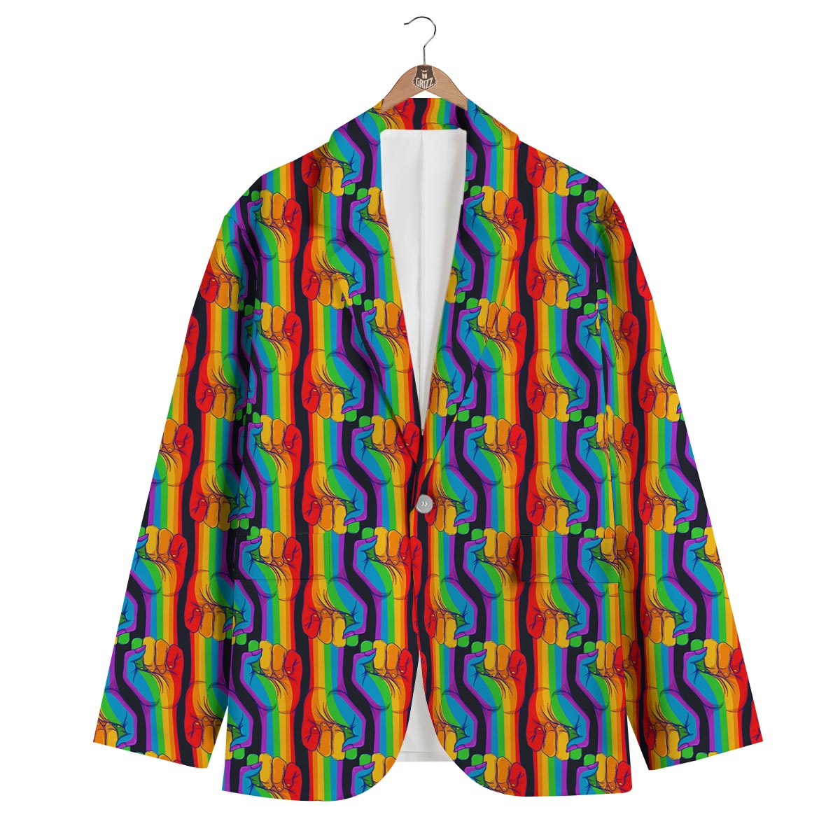 Rainbow Lgbt Patterm Print Men's Blazer-grizzshop