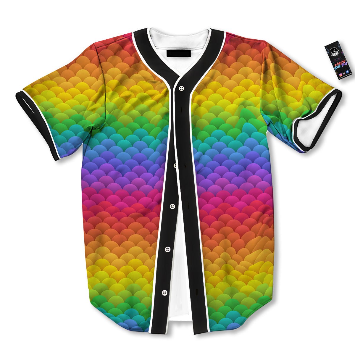 Rainbow Light Blobs Print Pattern Baseball Jersey-grizzshop