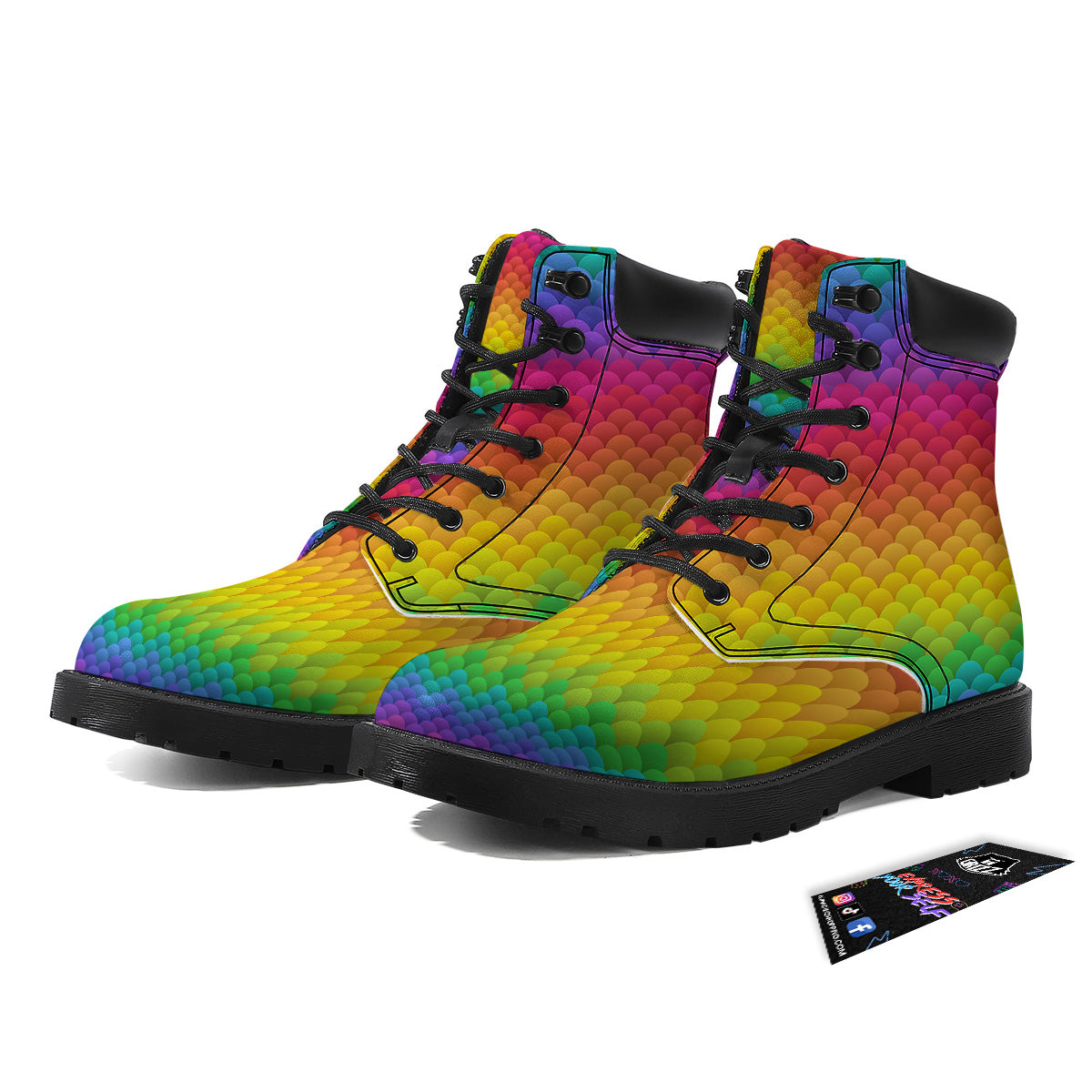 Rainbow Light Blobs Print Pattern Boots-grizzshop