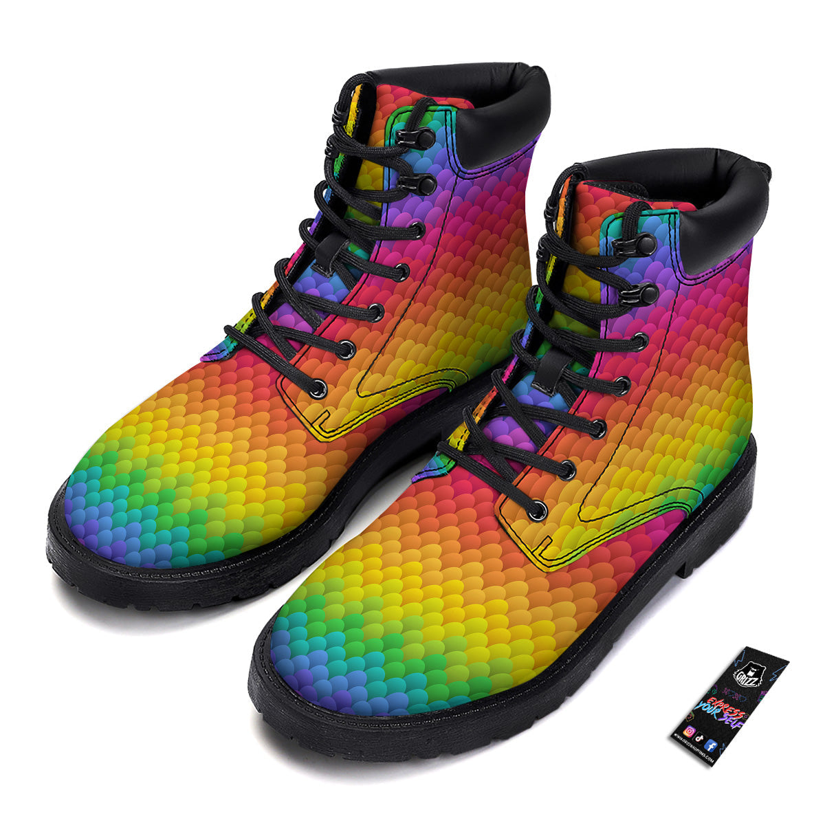 Rainbow Light Blobs Print Pattern Boots-grizzshop