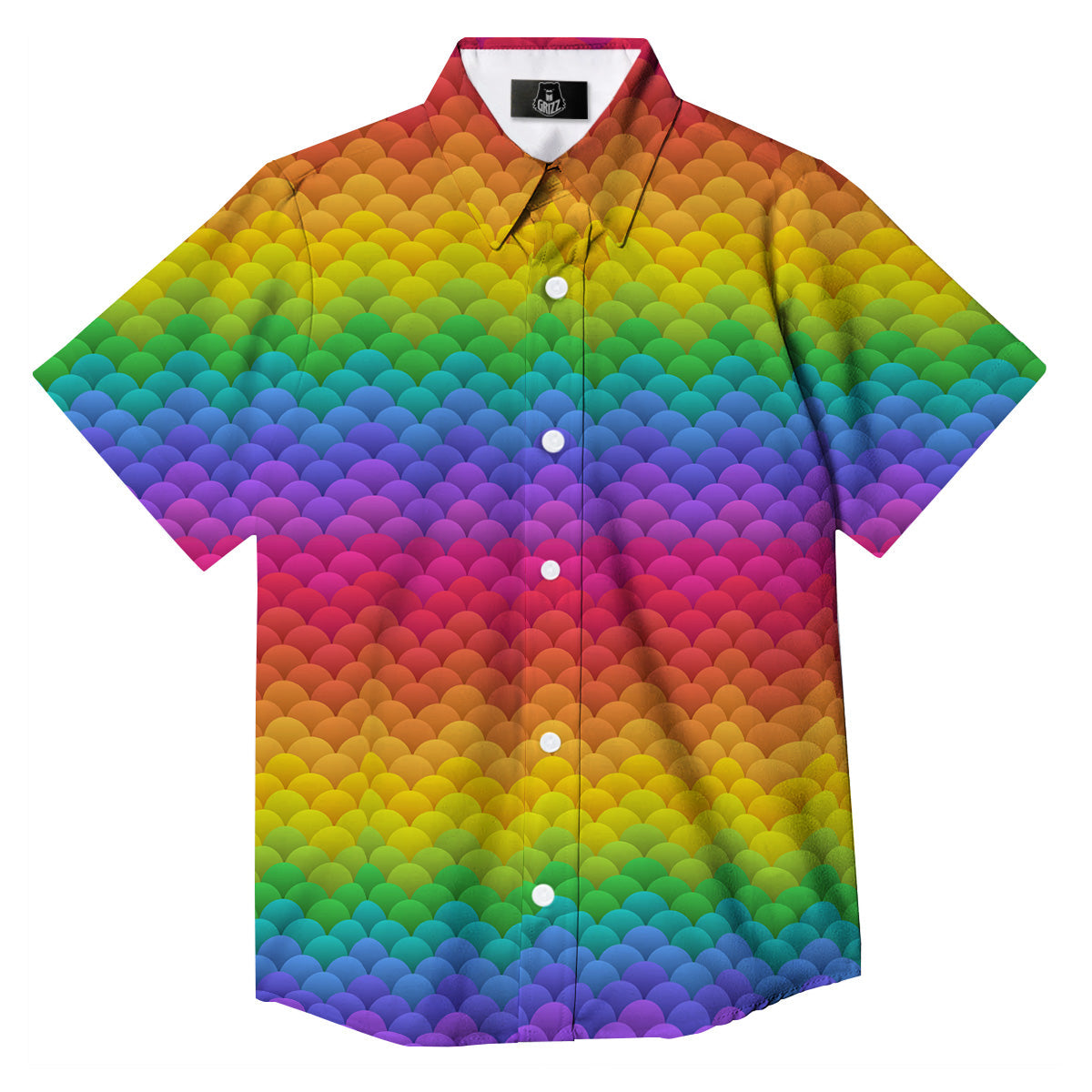 Rainbow Light Blobs Print Pattern Button Up Shirt-grizzshop