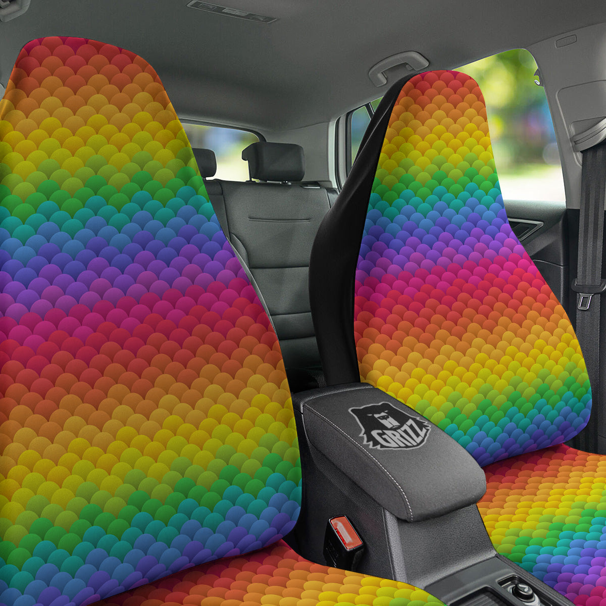 Rainbow Light Blobs Print Pattern Car Seat Covers-grizzshop