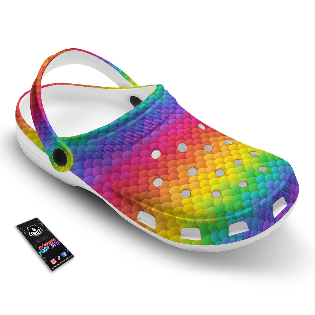 Rainbow Light Blobs Print Pattern Clog-grizzshop