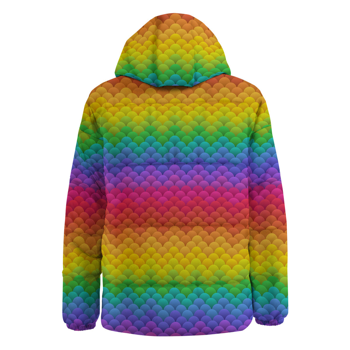 Rainbow Light Blobs Print Pattern Down Jacket-grizzshop