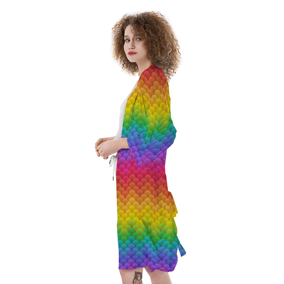Rainbow Light Blobs Print Pattern Kimono-grizzshop