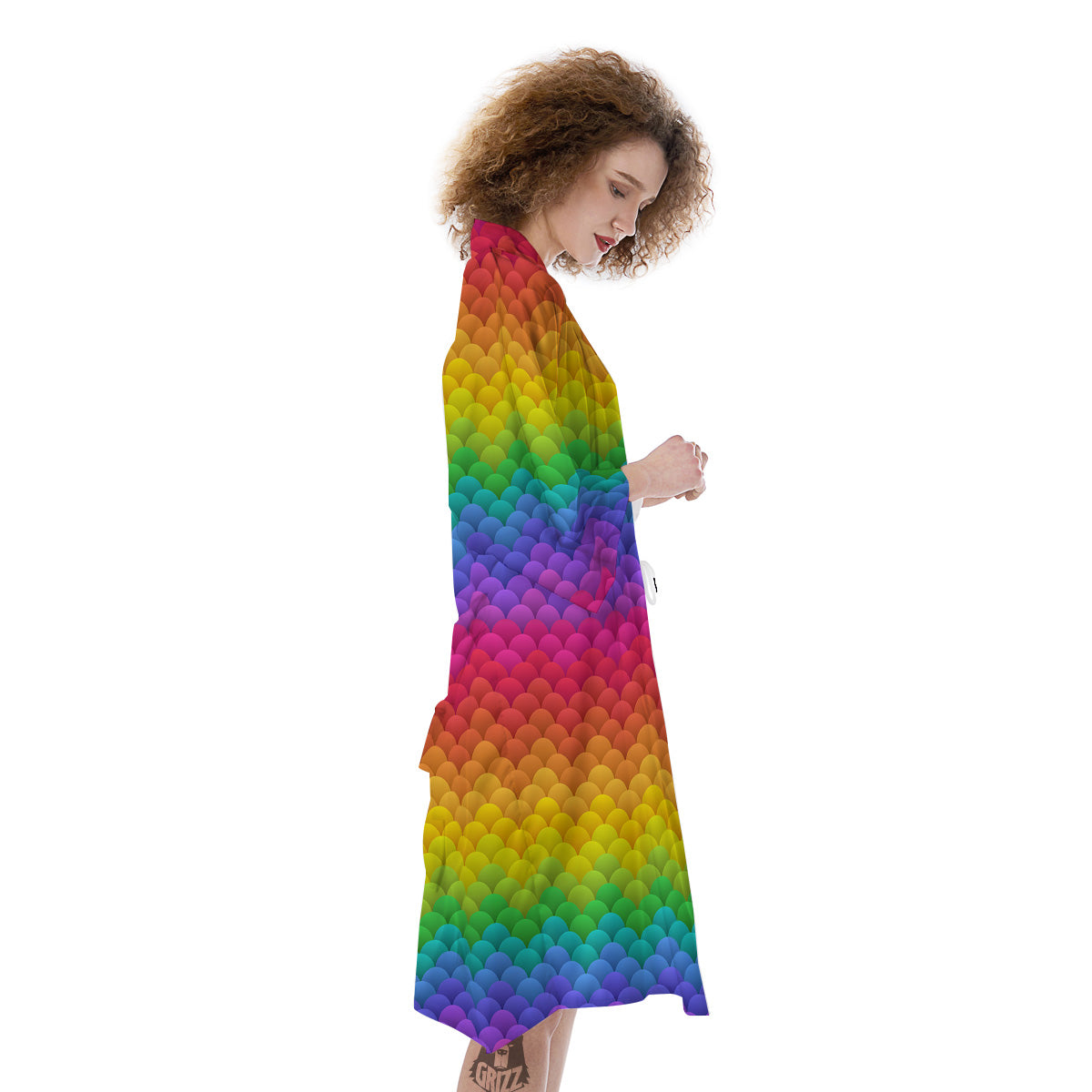 Rainbow Light Blobs Print Pattern Kimono-grizzshop