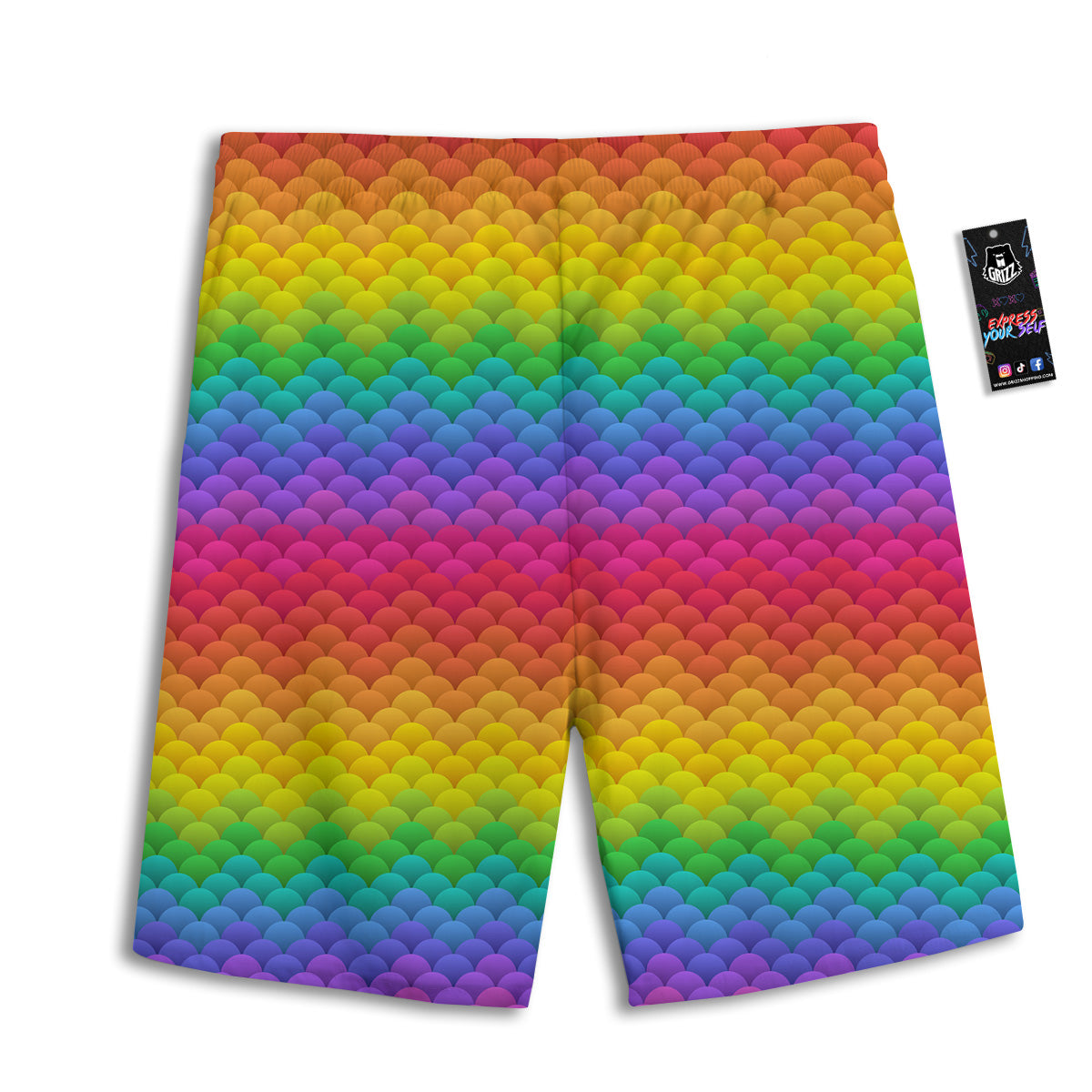 Rainbow Light Blobs Print Pattern Men's Athletic Shorts