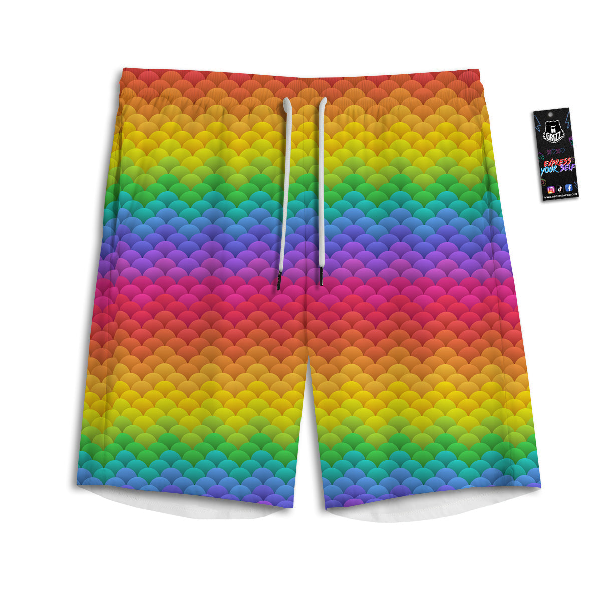 Rainbow Light Blobs Print Pattern Men's Athletic Shorts