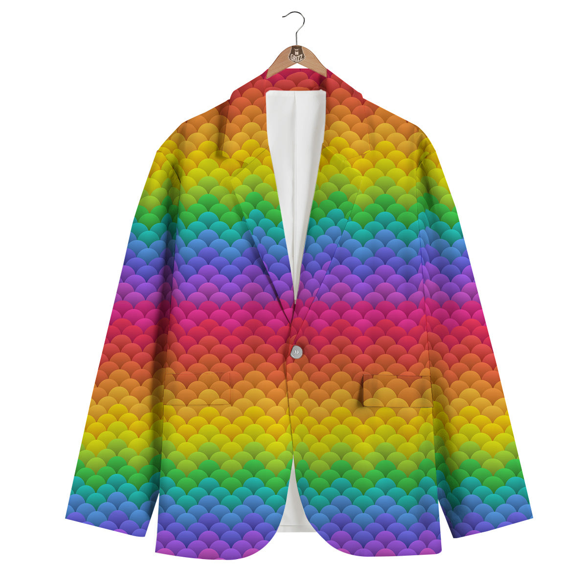 Rainbow Light Blobs Print Pattern Men's Blazer-grizzshop