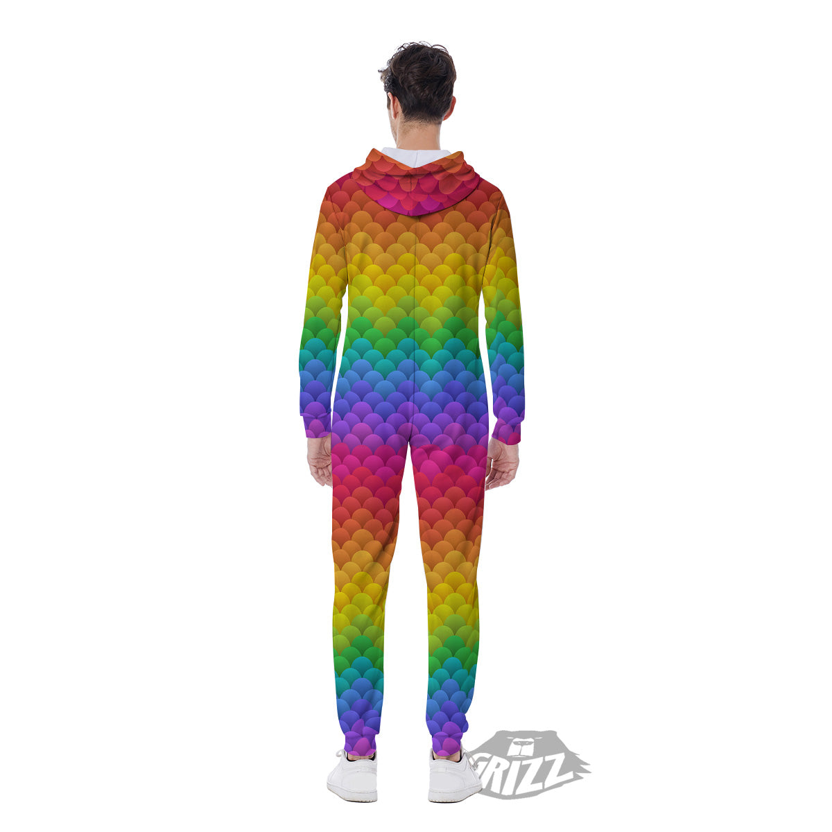 Rainbow Light Blobs Print Pattern Men's Jumpsuit-grizzshop