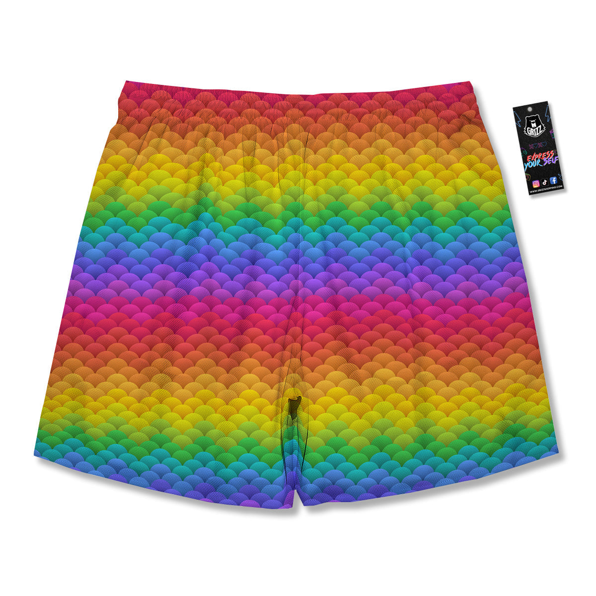 Rainbow Light Blobs Print Pattern Men's Running Shorts-grizzshop