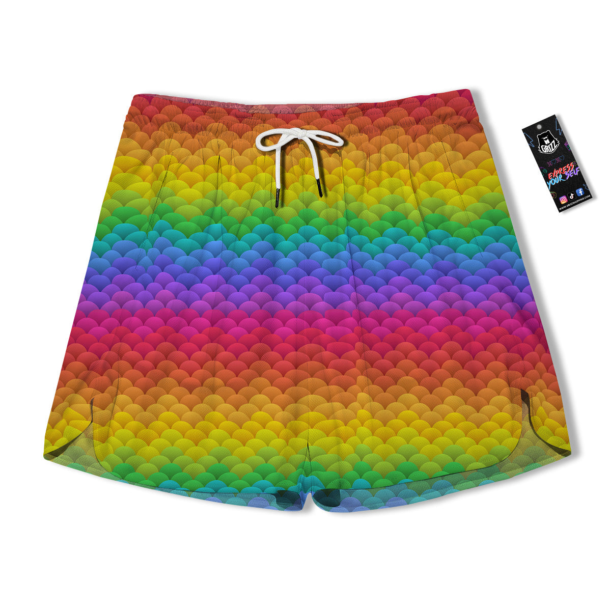 Rainbow Light Blobs Print Pattern Men's Running Shorts-grizzshop