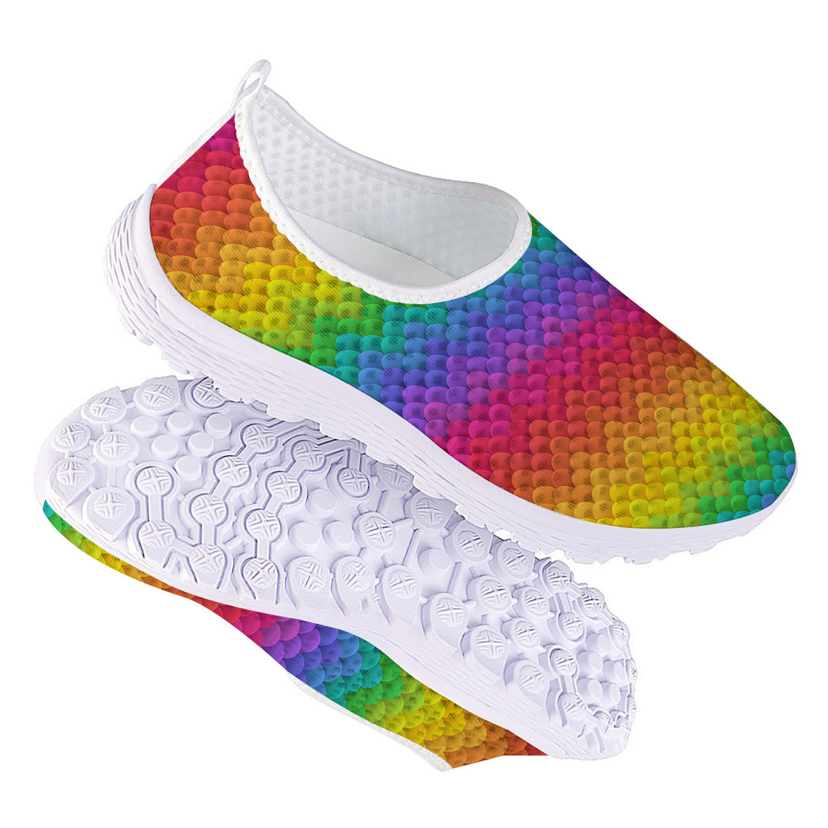 Rainbow Light Blobs Print Pattern Nurse Shoes-grizzshop