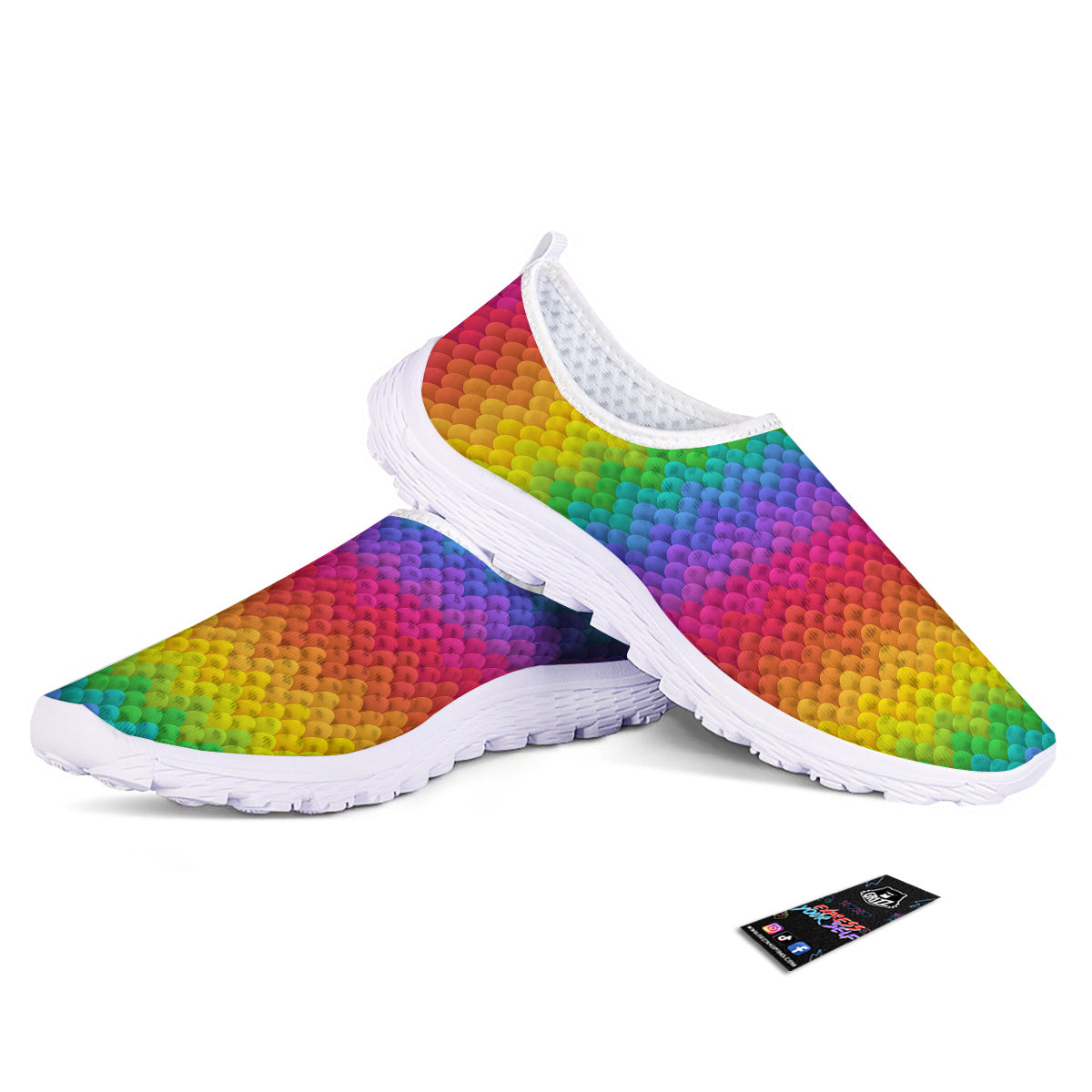 Rainbow Light Blobs Print Pattern Nurse Shoes-grizzshop