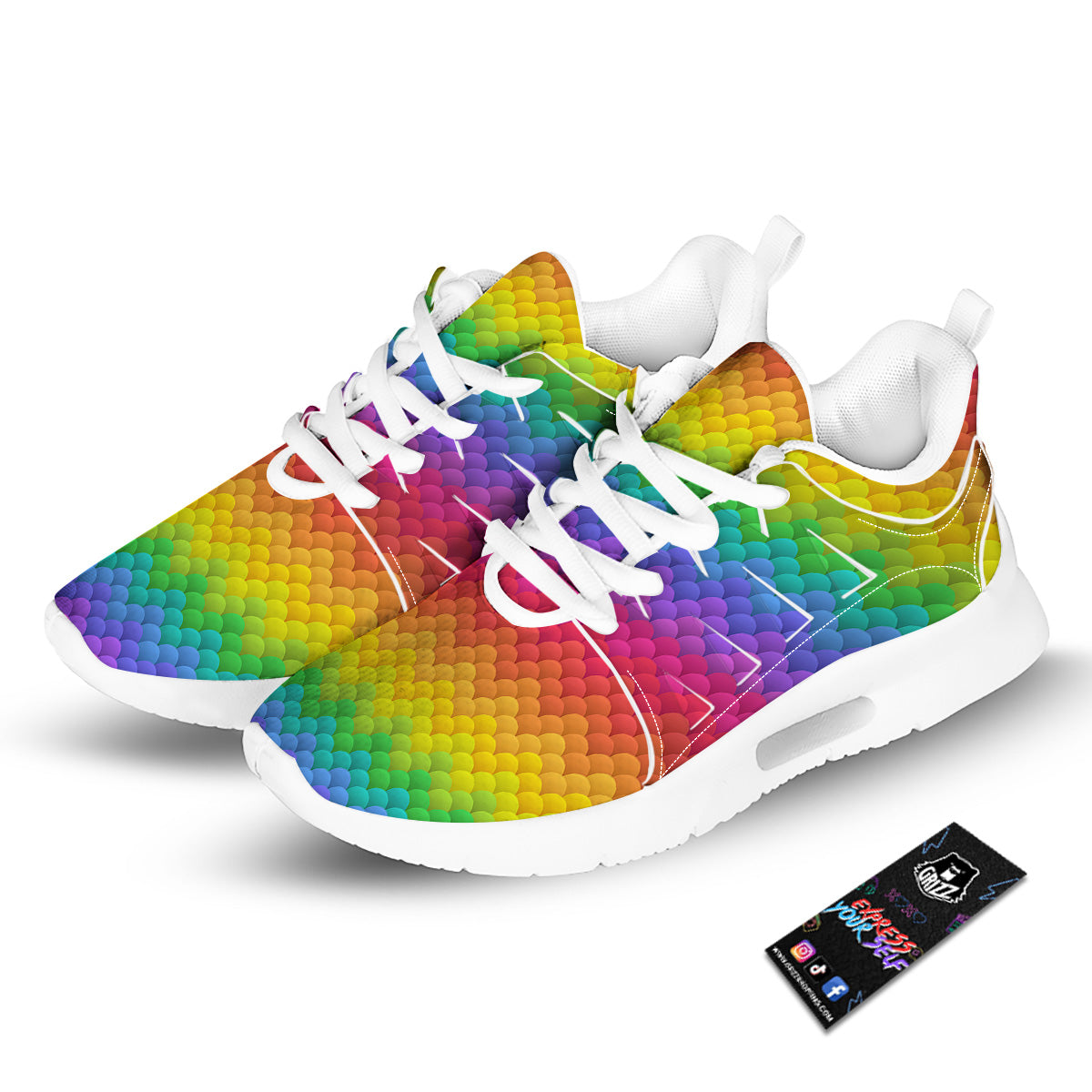Rainbow Light Blobs Print Pattern Tennis Shoes-grizzshop