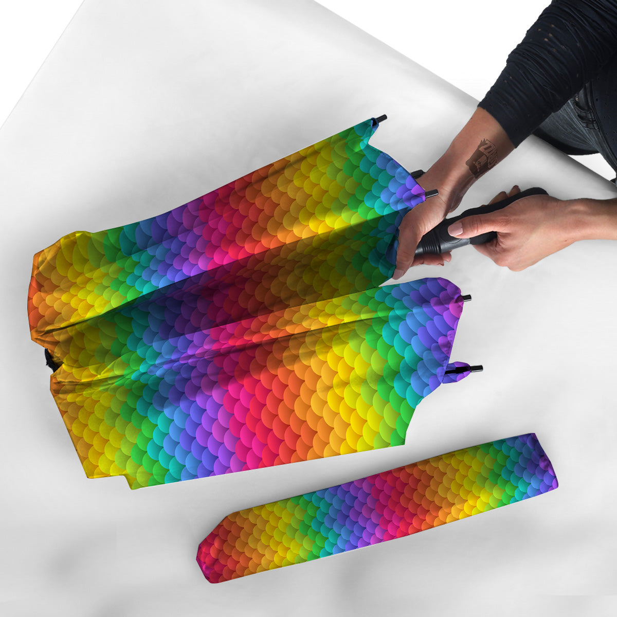 Rainbow Light Blobs Print Pattern Umbrella-grizzshop