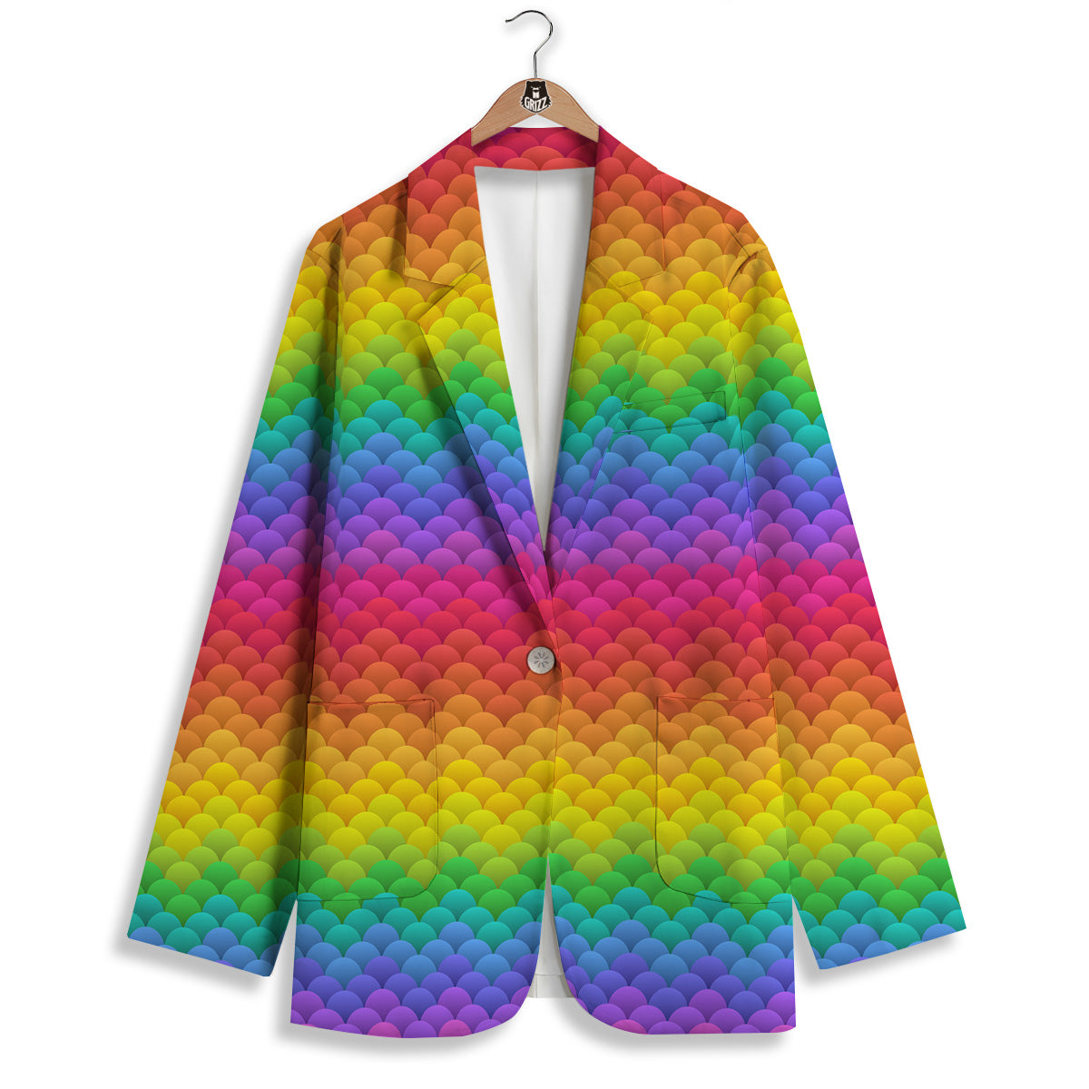 Rainbow Light Blobs Print Pattern Women's Blazer-grizzshop