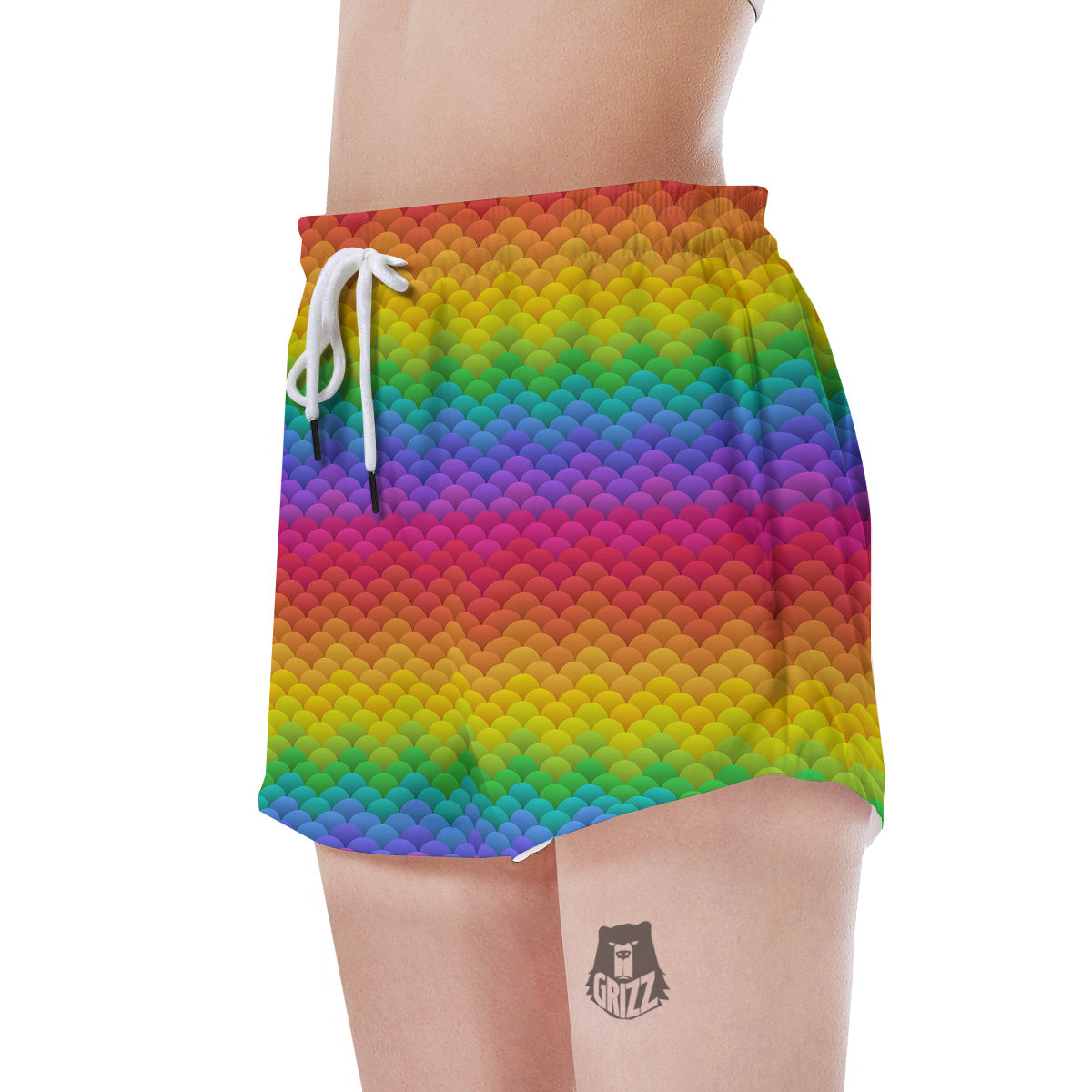 Rainbow Light Blobs Print Pattern Women's Shorts-grizzshop