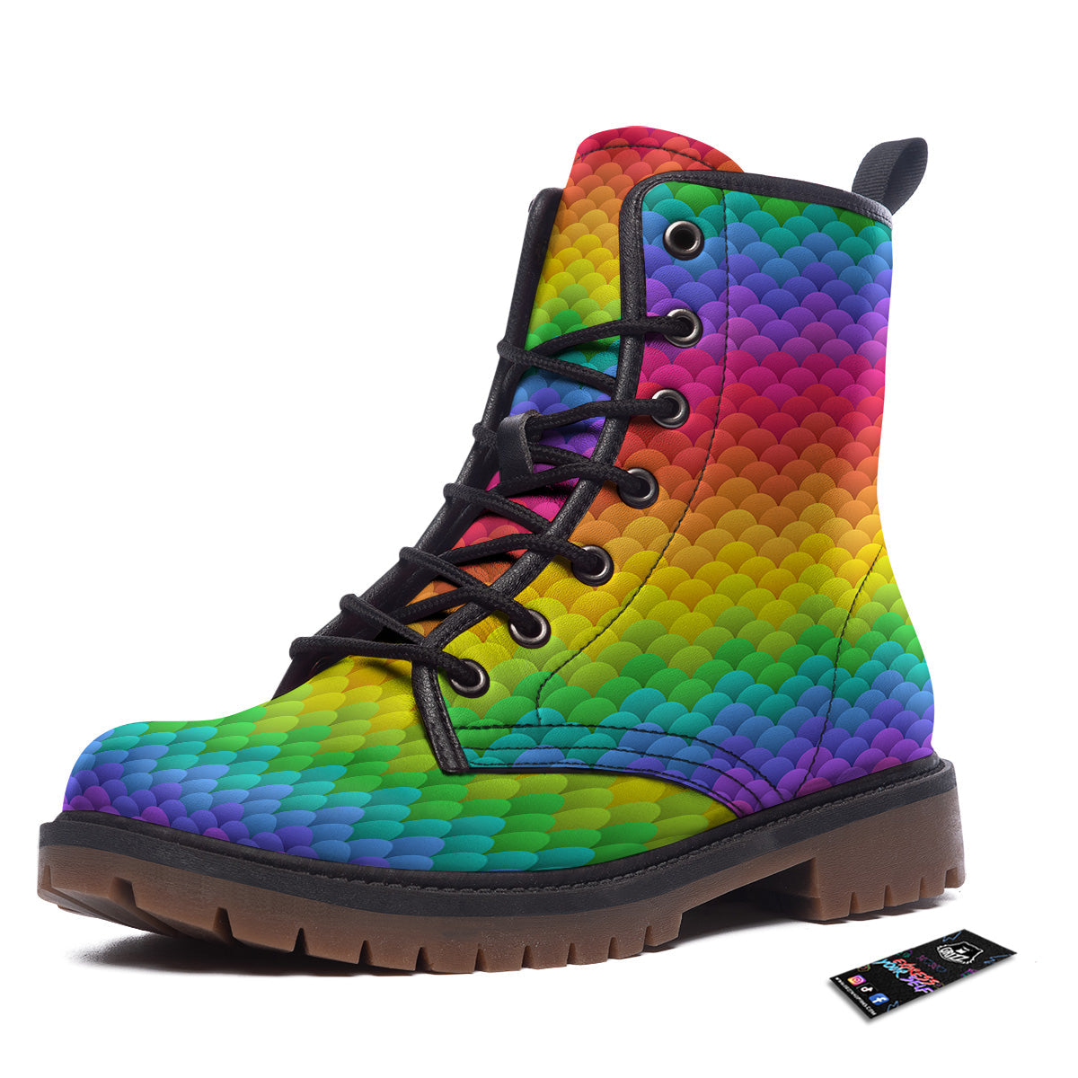 Rainbow Light Blobs Print Pattern Work Boots-grizzshop