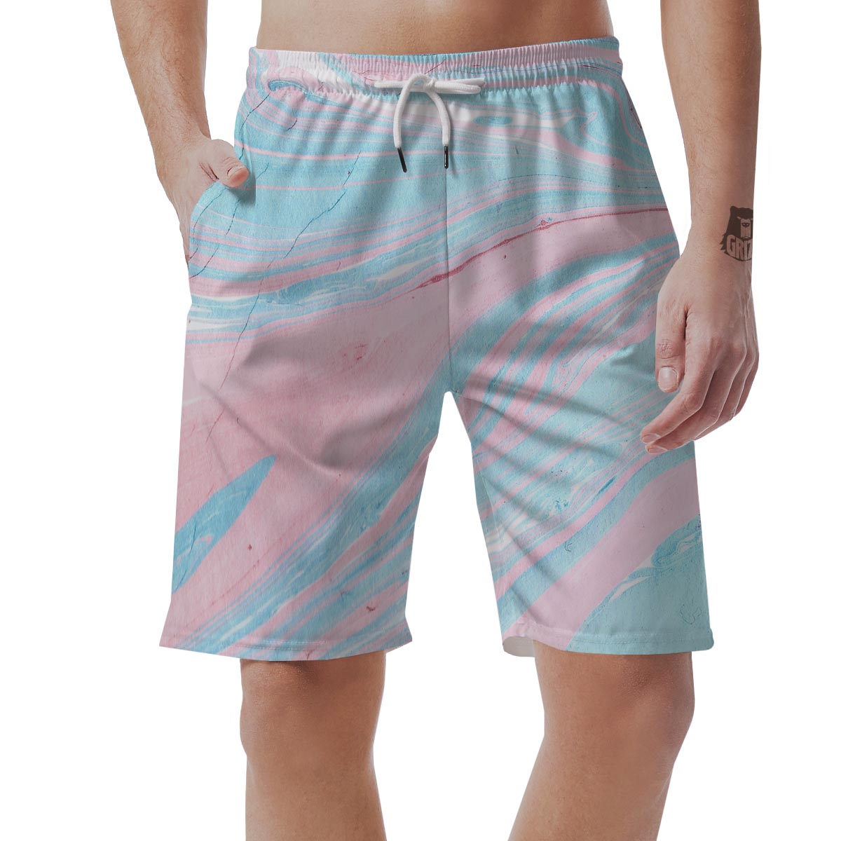 Rainbow Marble Men's Shorts-grizzshop