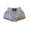 Rainbow Marble Pattern Print Muay Thai Boxing Shorts-grizzshop