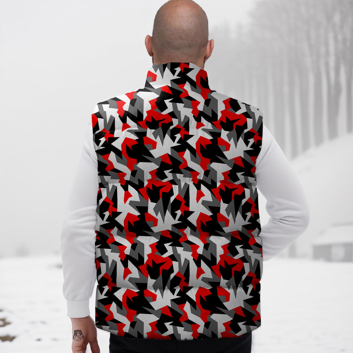 Rainbow Narwhal Pattern Print Down Vest