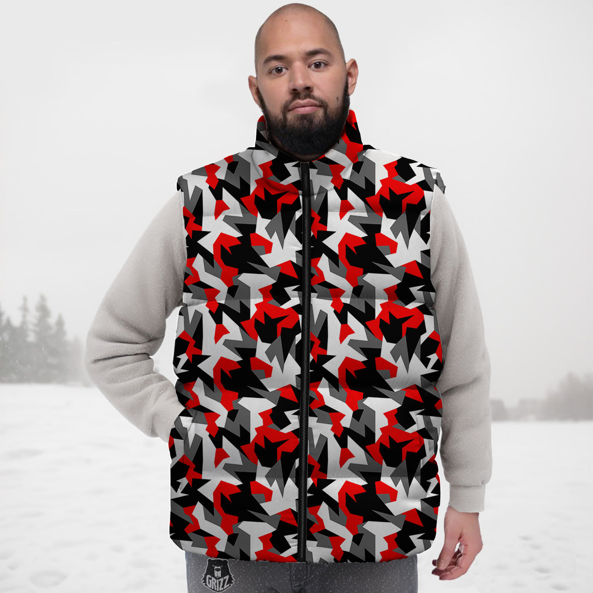 Rainbow Narwhal Pattern Print Down Vest