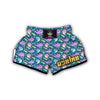 Rainbow Narwhal Pattern Print Muay Thai Boxing Shorts-grizzshop