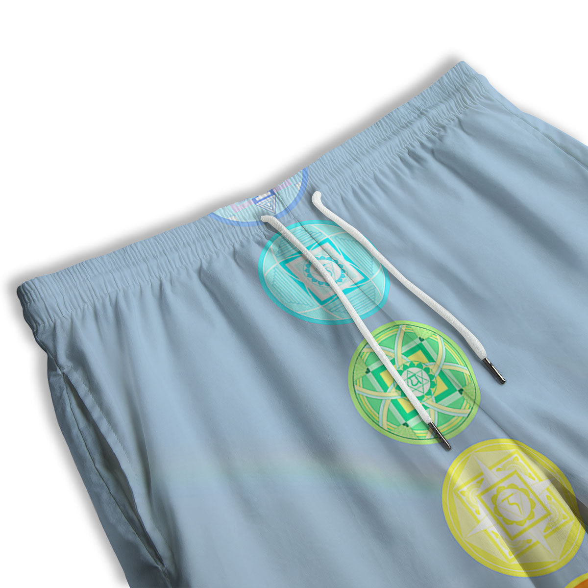 Rainbow Of Life Seven Chakras Print Men's Athletic Shorts