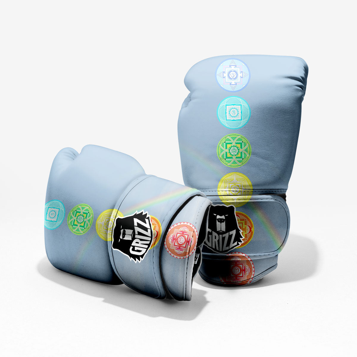 Rainbow Of Life Seven Chakras Print Pro Boxing Glove