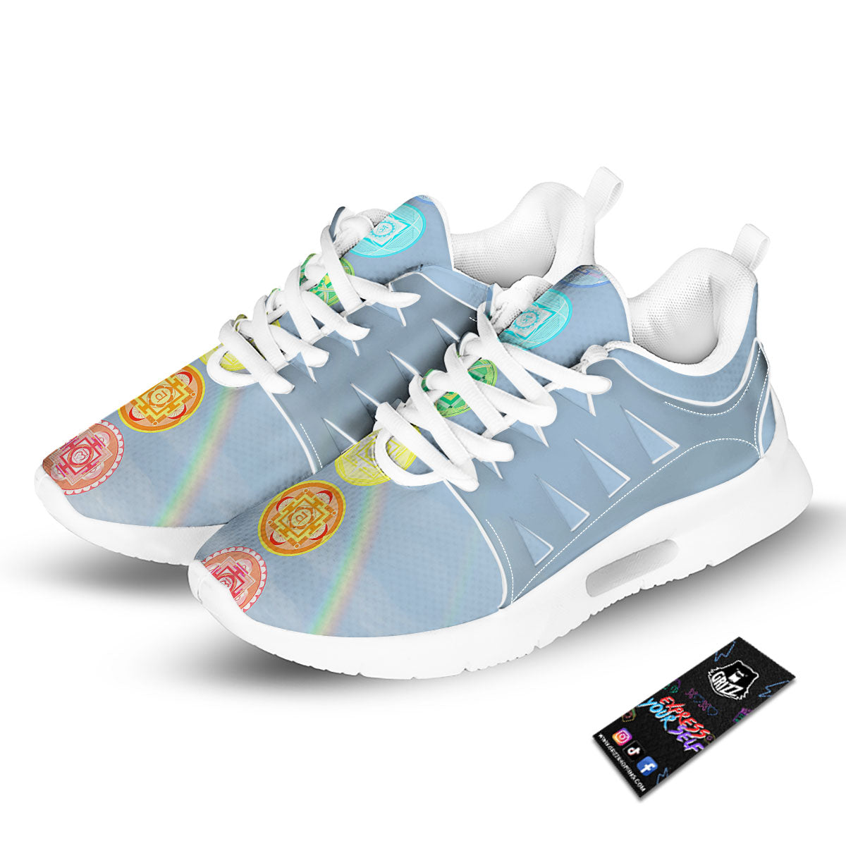 Rainbow Of Life Seven Chakras Print Tennis Shoes-grizzshop