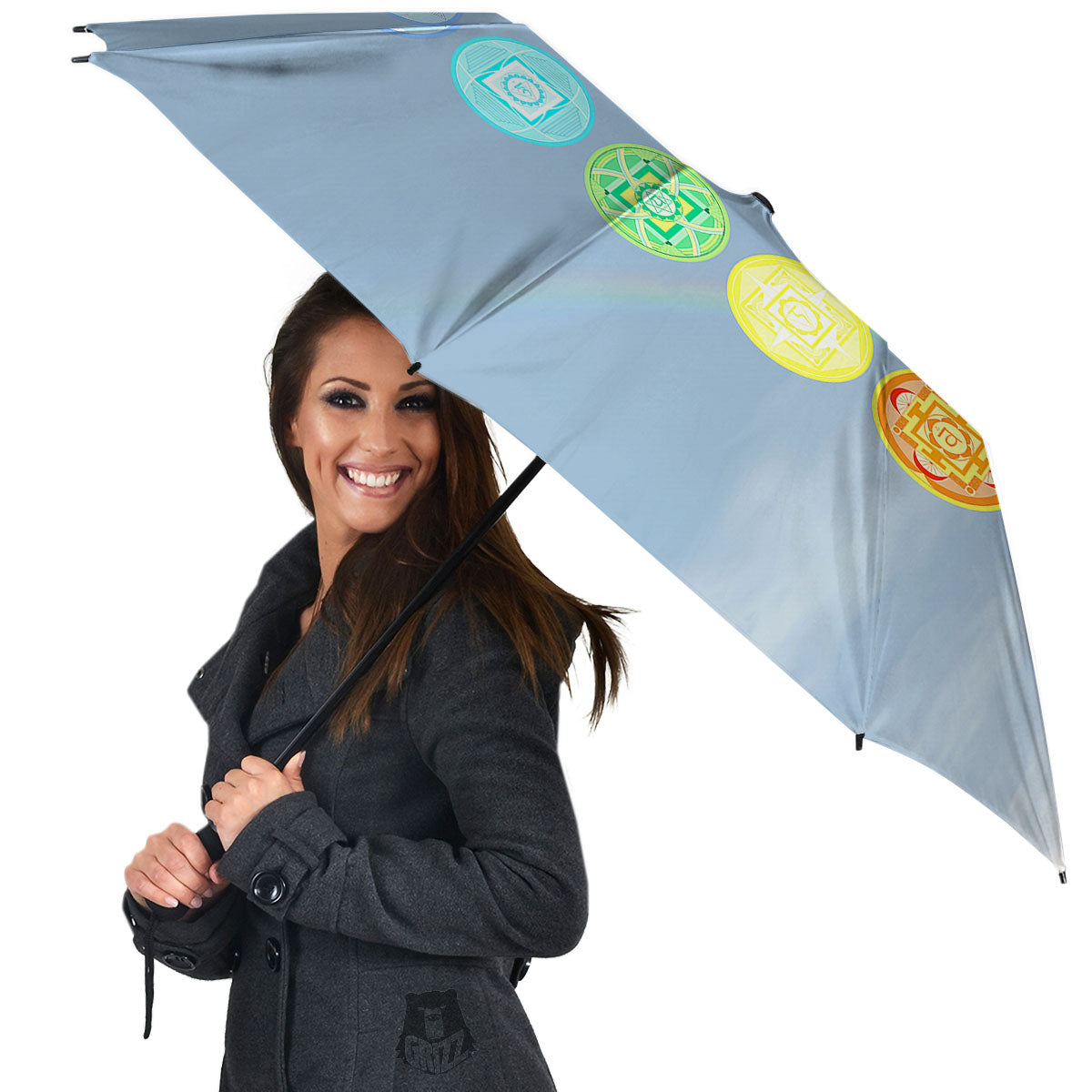 Rainbow Of Life Seven Chakras Print Umbrella-grizzshop