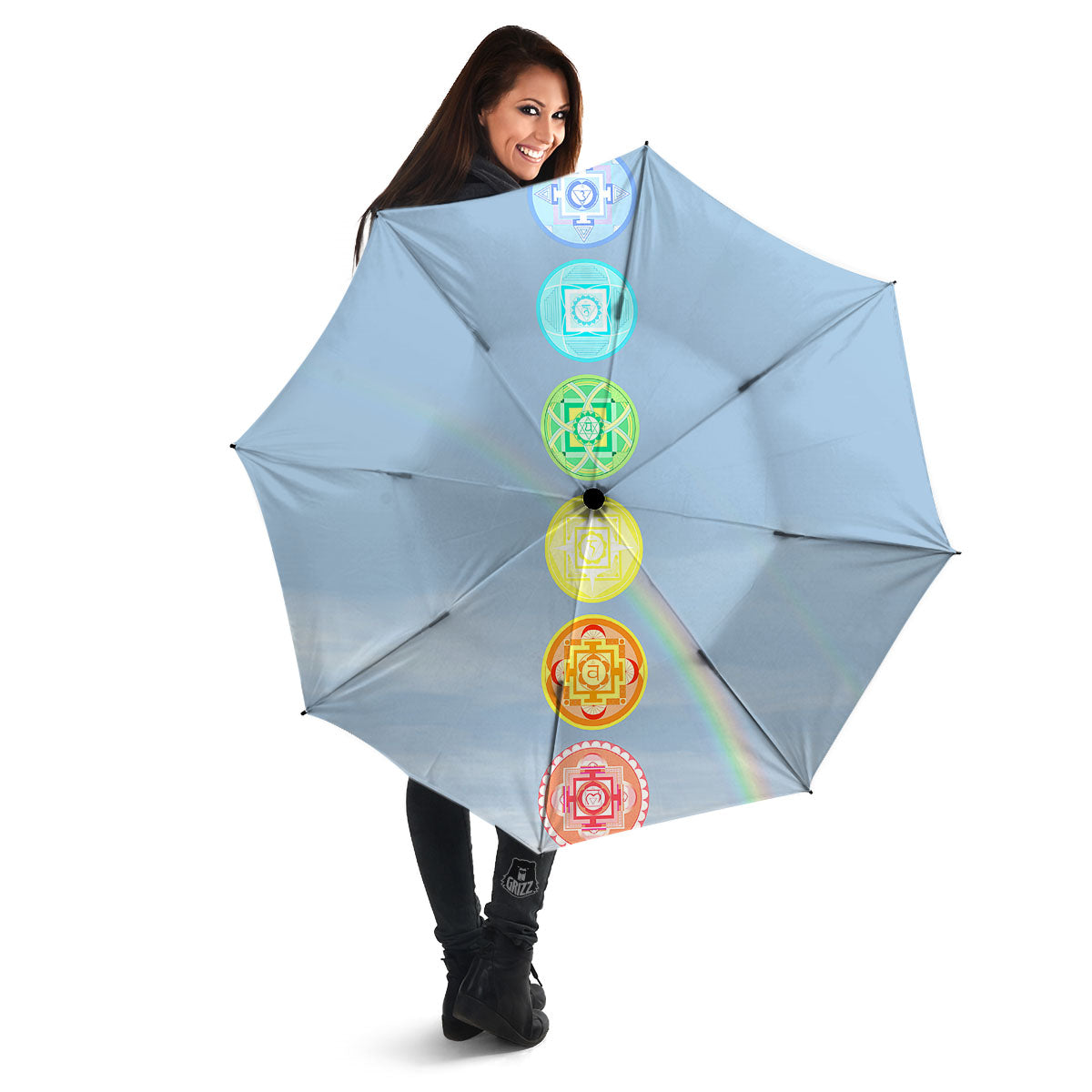 Rainbow Of Life Seven Chakras Print Umbrella-grizzshop