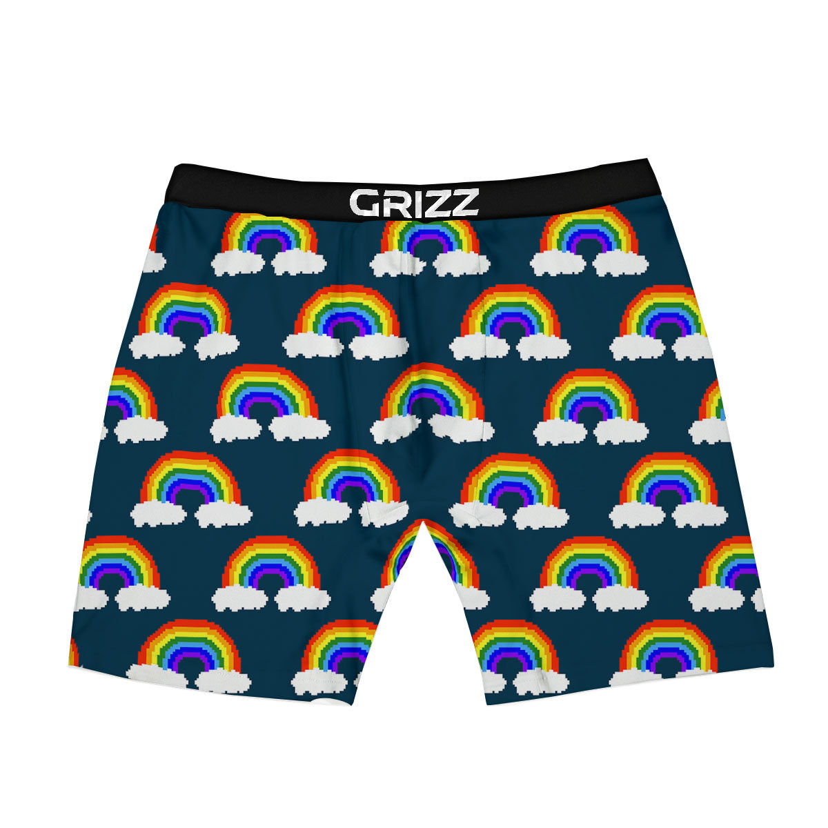 Rainbow Pixel Print Pattern Boxer Briefs-grizzshop