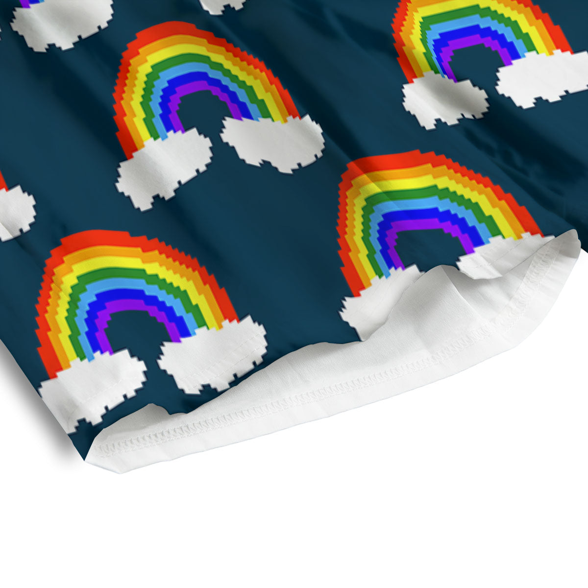 Rainbow Pixel Print Pattern Men's Athletic Shorts