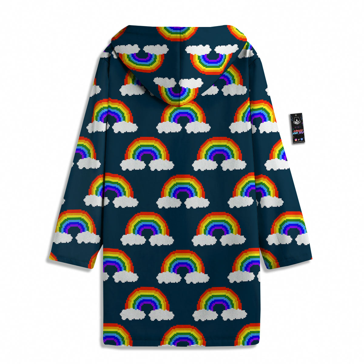 Rainbow Pixel Print Pattern Men's Windbreaker Jacket-grizzshop